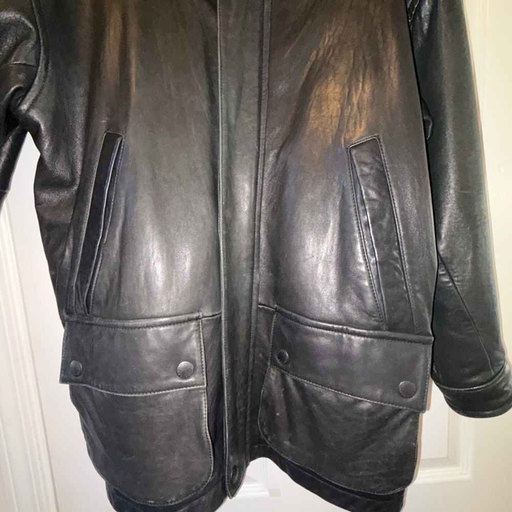Vintage Nautica Black Leather Jacket - Picture 4 of 11